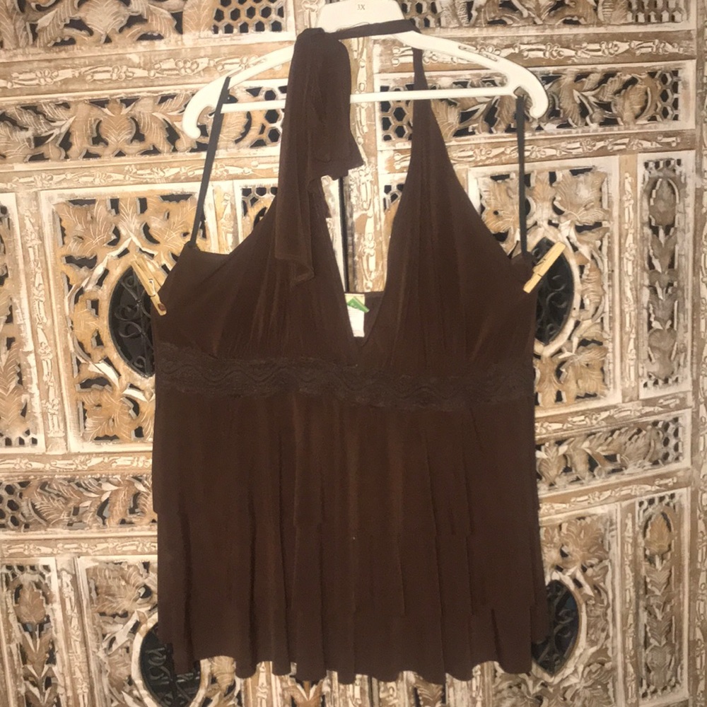 Brown halter tank top women’s size 3X